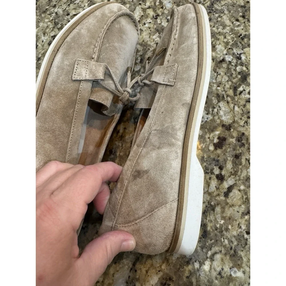 Paul Green Dusty Flats in a soft suede beige Size 5.5 US 8 Loafer Bow